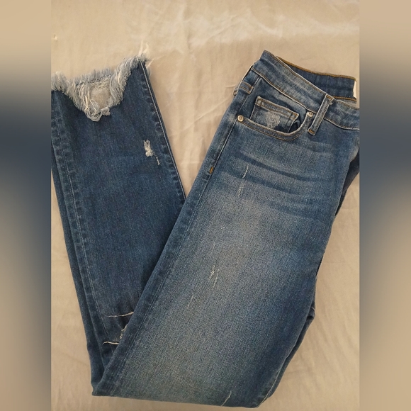 Jonathan Simkhai RIVER Blue High Rise Straight Leg Distressed Jeans-NWOT-30 - Picture 7 of 14